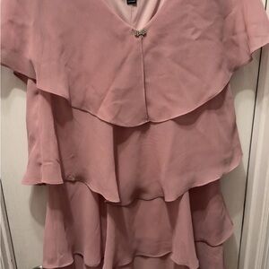 Elegant Pink Layered Women's Dress